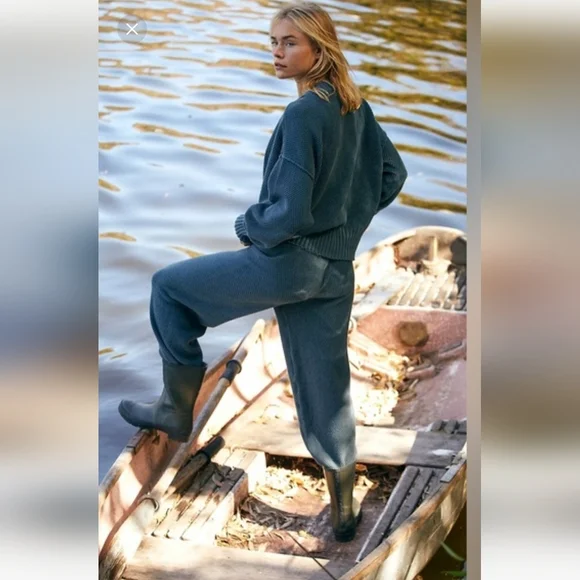 NWOT FREE PEOPLE BEACH HAILEE CARDI SET IN BALSAM   ,SZ:LARGE - Picture 3 of 11